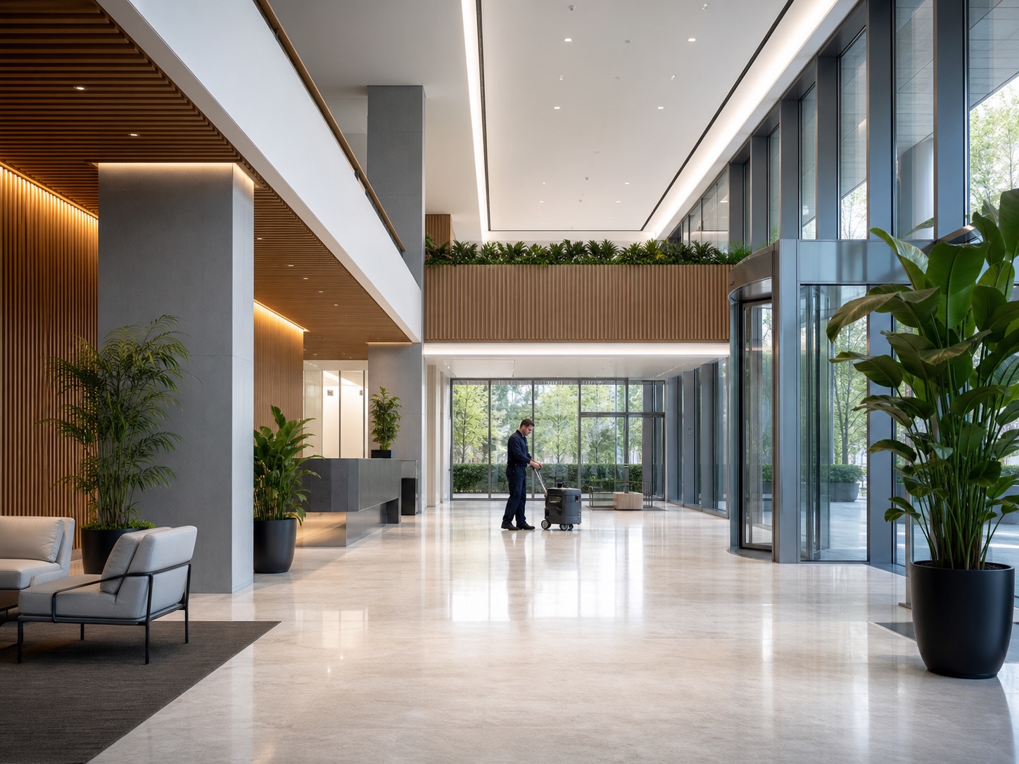 Gereinigtes modernes Bürofoyer